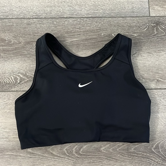 Nike Women's Dri-FIT Swoosh Medium Support 1 Piece Pad Sports Bra black Large - Picture 3 of 4